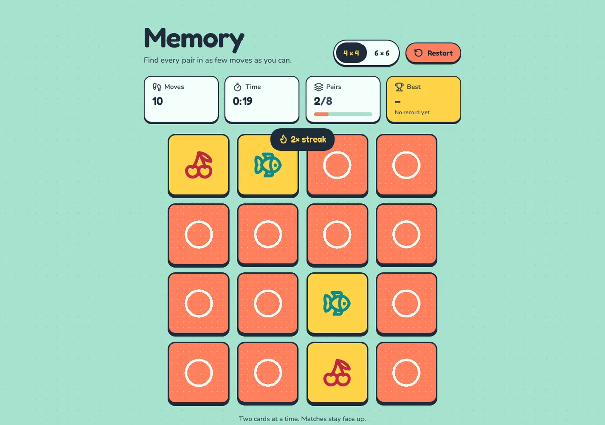 Memory Game screenshot