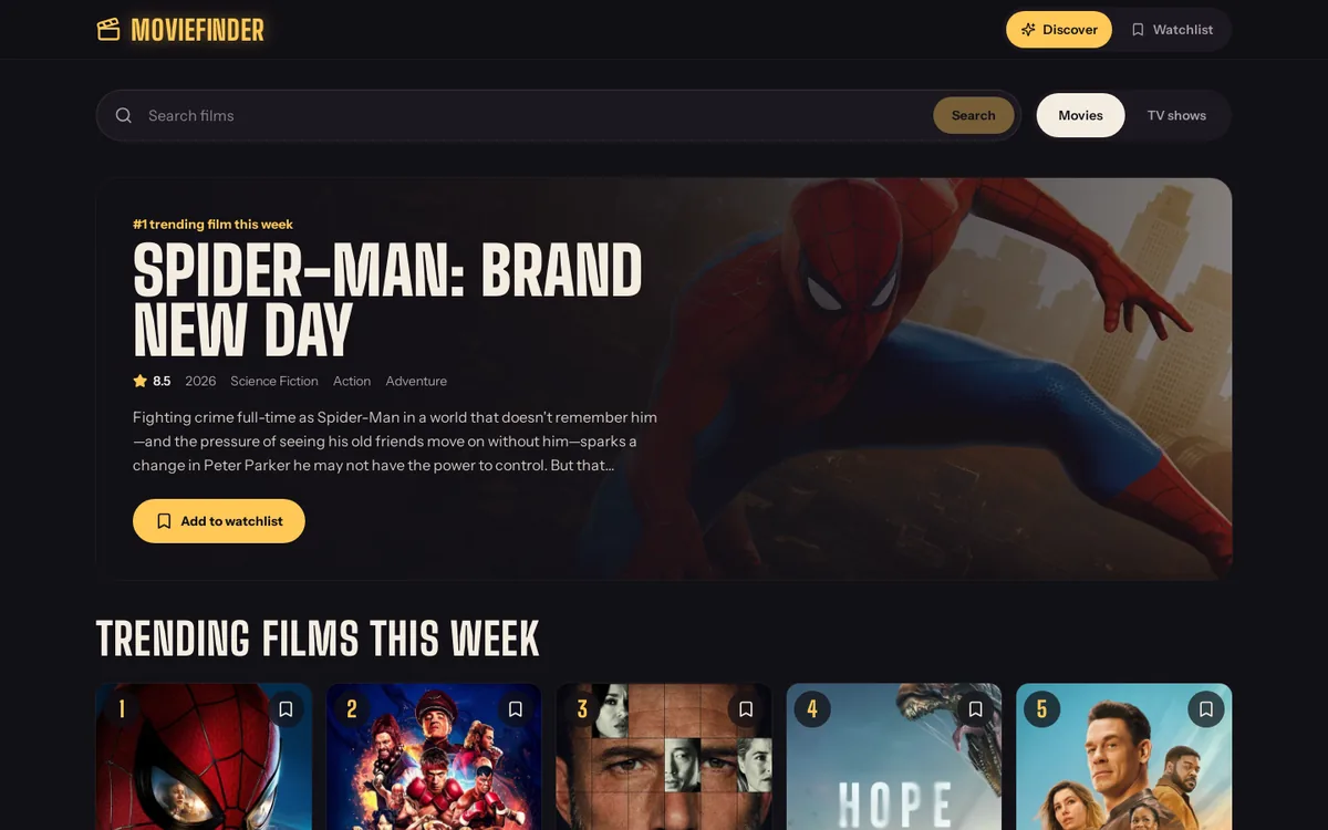 MovieFinder screenshot